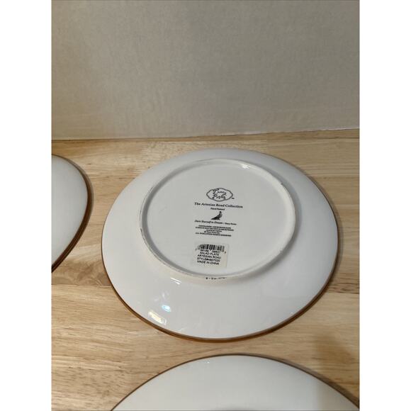 Set (4) Tracy Porter 9” Salad Plate Artesian Road Collection Hand Painted Orange - Picture 11 of 12